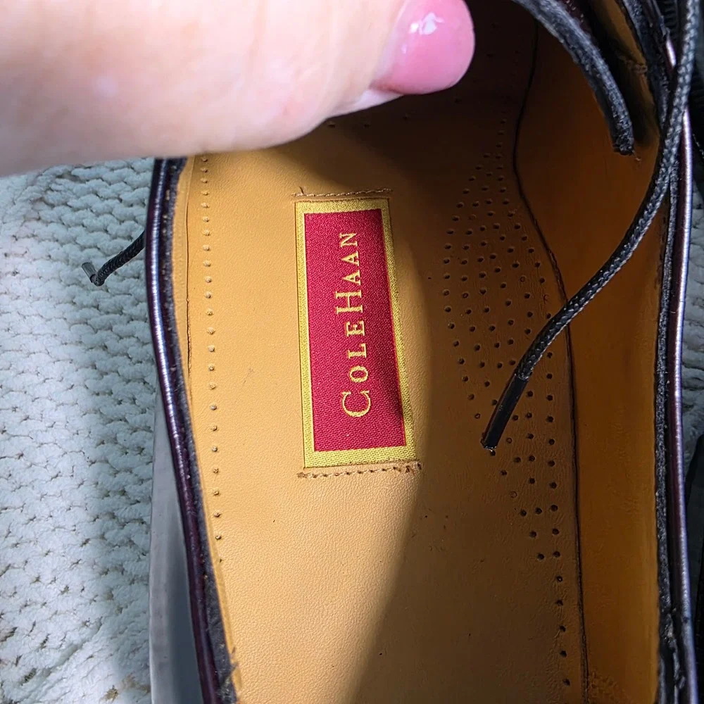 VTG NEVER‎ WORN Cole Haan Cap Toe Oxford Burgundy Leather Shoes Loafers Mens 9 D